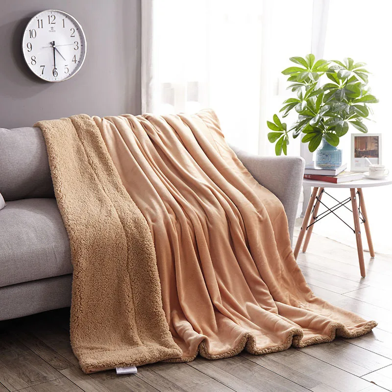 Сплошной цвет, супер мягкий фланелевый кашемир из флиса, плюшевое двустороннее одеяло для дивана/кровати/путешествий, мягкое одеяло для гостиной