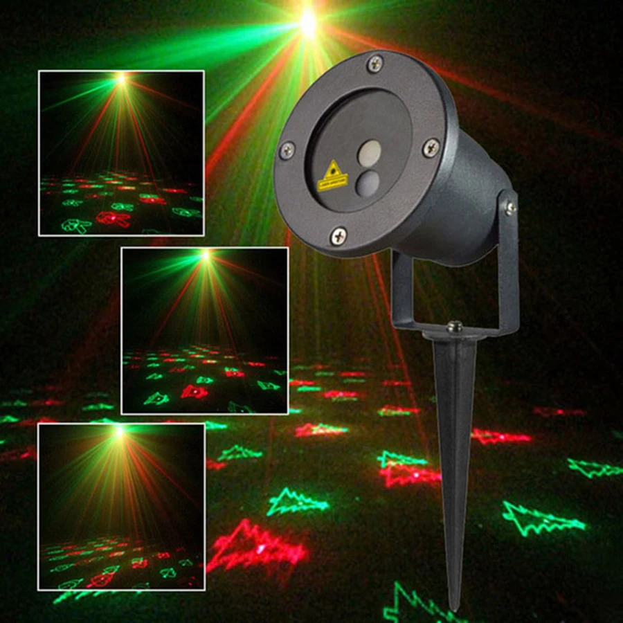 

DHL ship Christmas Light Outdoor Garden Mini Projector Laser 12Patterns Red Green Waterproof Wedding Decoration Laser lighting