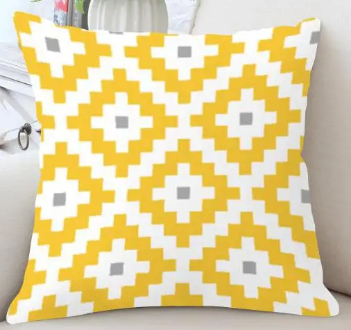 2 стороны печать простая наволочка с геометрическим рисунком желтый серый Полосатый треугольник волна подушка с геометрическим рисунком современный стиль для домашнего декора - Цвет: 12