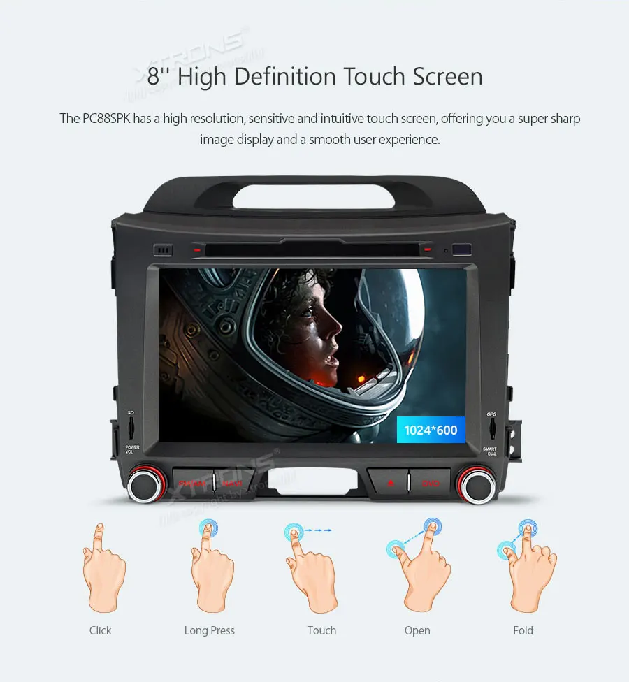Perfect 8" Android 8.1 Oreo OS Car DVD Multimedia Navigation GPS Radio for Kia Sportage 2010-2016 with Dual Zone Function Support 5