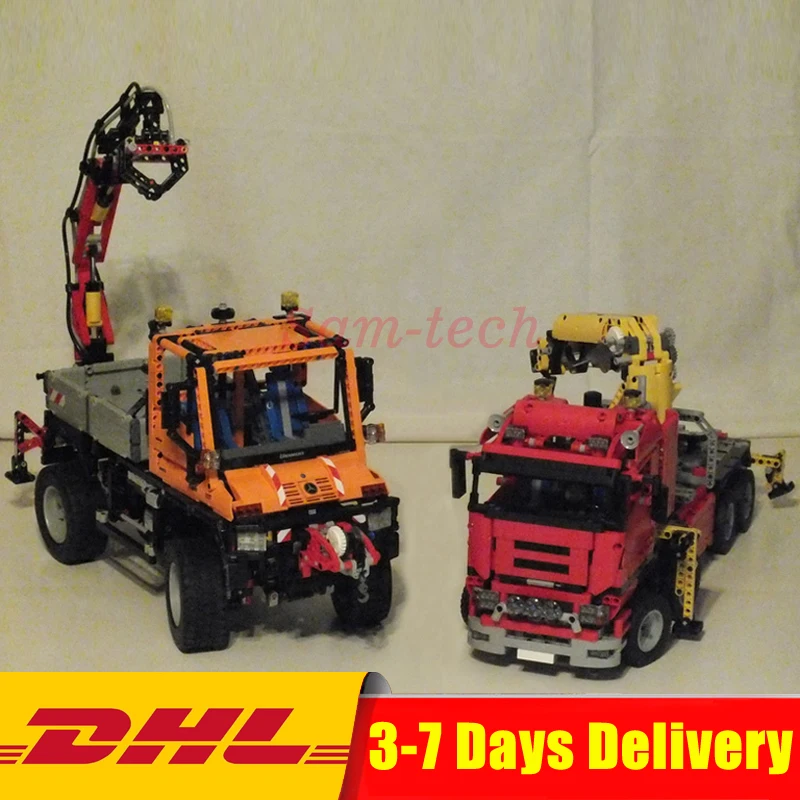 

Lepin 20013 The Electric Crane Truck +20019 The Mechanical Truck Building Blocks Bricks Toys Clone Legoings 8258 8110