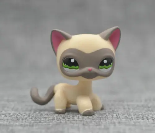 New Pet Collection Figure LPS 1116 Cream Gray Masked Short Hair Cat Rare font b Toys