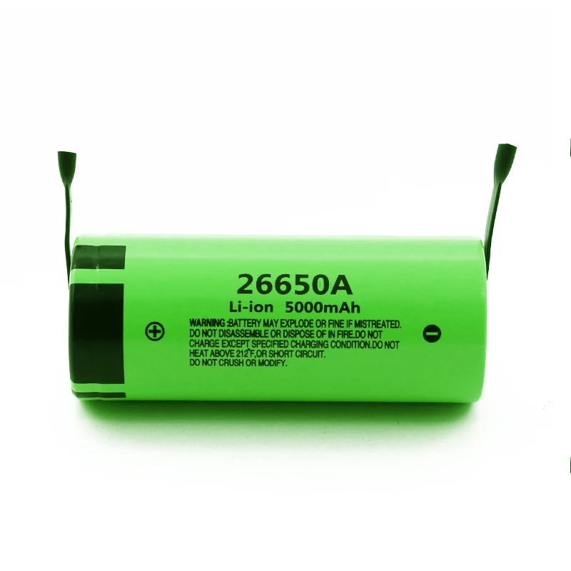 Аккумулятор для Panasonic 26650A 3,7 V 5000mAh высокой емкости 26650 литий-ионные аккумуляторы+ DIY никель