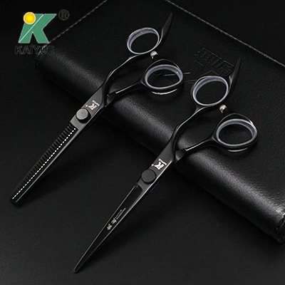 

6' Cutting Thinning Hair Scissors Set Black Style Hairdresser's Barber Shears Tijeras Pelo Salon Tools F2T-60-B