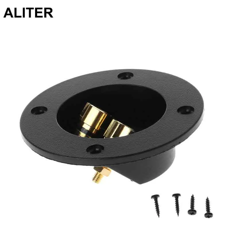 

Screw Terminal Round Cup Connector 503 Gold Spring Double Binding Post Subwoofer Speaker Box Black