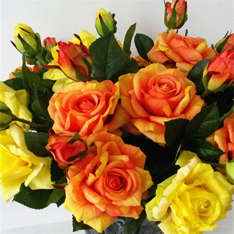 Artificial Latex rose Flowers for Wedding Two Heads Real Touch Flower rose Home decorations Wedding Party bouquet supplies (5)