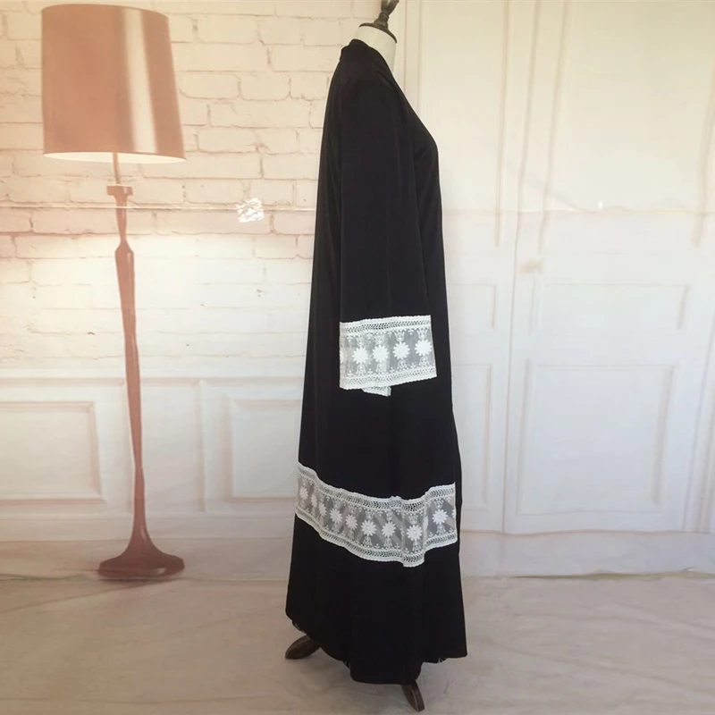 Buytiz длинный рукав халаты abaya белый emboridery шифоновый кардиган поклонение арабский Средневосточный Турецкая одежда мусульманское длинное