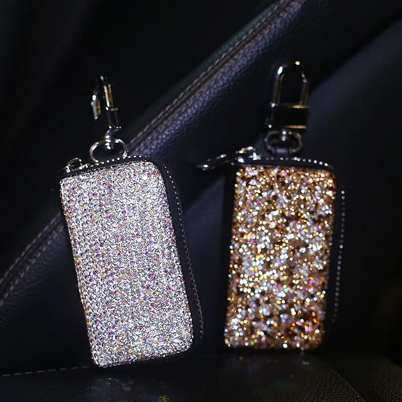 Crystal-Diamond-Key-Case-for-Car-Key-Cover-Holder-Genuine-Leather-Rhinestones-Key-Wallets-Bag-Women-12