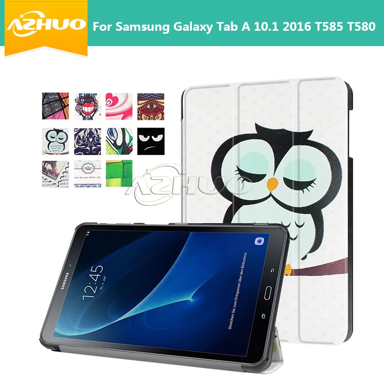 High quality PU Case Cover For Samsung Galaxy Tab A 10.1 2016 T585 T580 SM-T580 T580N +Stylus+ Screen Protector gifts | Компьютеры и