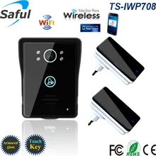 WiFi Cámara de Vídeo Teléfono de La Puerta de intercomunicación de control de acceso de red Remoto con Función de alarma de detección de Humanos + 2 Timbres