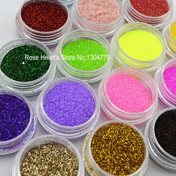 

18 Colors Acrylic Nail Art Glitter Powder Dust For Nail Tips Decoration Tools Manicure Set
