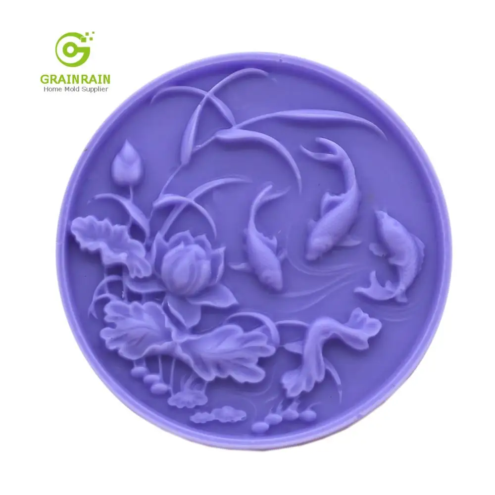 

Grainrain Soap Mold Silicone Craft Fish Round Soap Making Mould DIY Candle Resin Mold