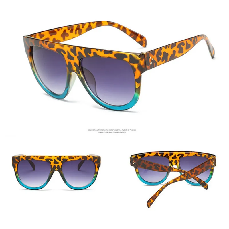Yoovos винтажные женские солнцезащитные очкив ретро стиле квадратный бренд дизайнер UV400 Градиент солнцезащитные очки большие солнцезащитные очки De Soleil Femme - Цвет линз: Leopard Blue