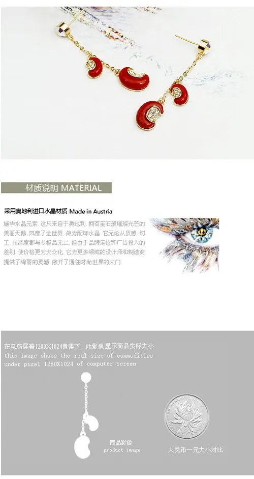 ZHOUYANG Top Quality ZYE165 Ormosia Rose Gold Color Drop Earrings Jewelry Austrian Crystal Wholesale
