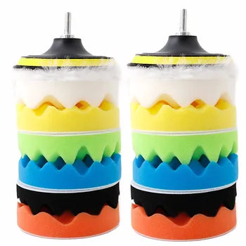 

Hot 8Pcs 5" 125mm Sponge Polishing Waxing Buffing Pads Kit For Auto Car Polisher