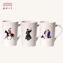 Национальный китайская винтажная керамическая посуда, ретро китайская культура, творческая чашка для чая, минимализм, милые кружки для кофе с крышкой