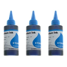 3x100 мл Перезаправляемые чернила Cyan для Epson Canon Brother lexmark, Dell Kodak Ricoh и другие картриджи для принтера или Заправка для принтера