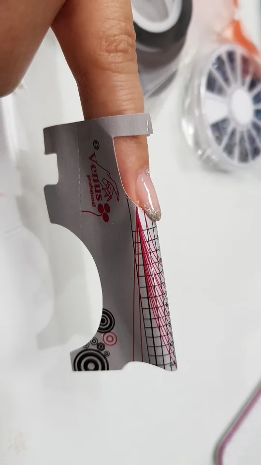1 рулон(300/500 шт) Форма для ногтей наконечники направляющие удлинительные наклейки для акрилового УФ-геля красочные лаки для ногтей локон форма самоклеящаяся форма