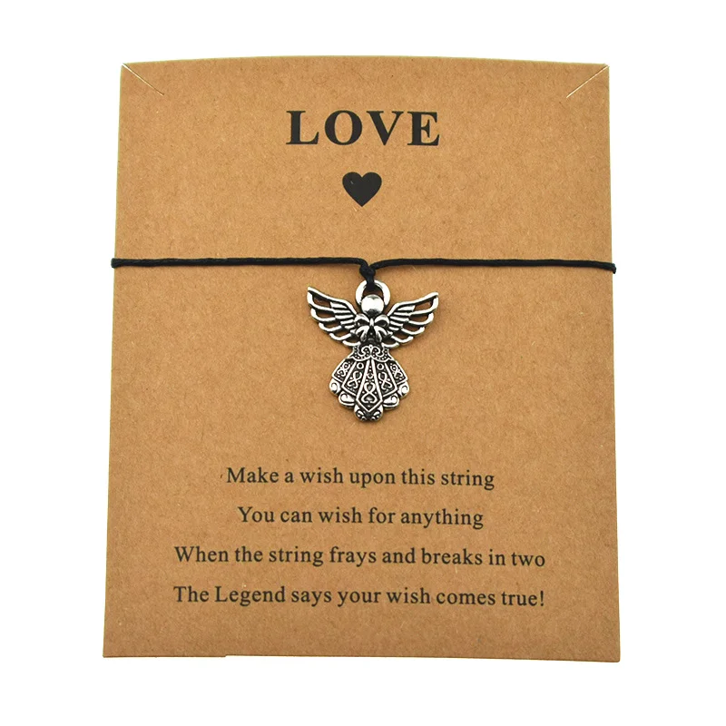 Новые винтажные браслеты Guardian Angel Charm регулируемые для влюбленных женщин и мужчин