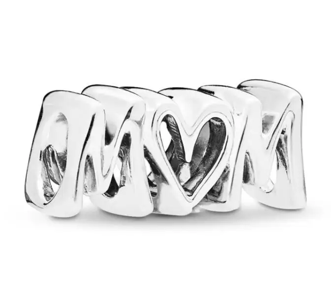 

Original 925 Sterling Silver Bead Charm Mum Script Beads Fit Pandora Women Bracelet & Bangle Diy Jewelry