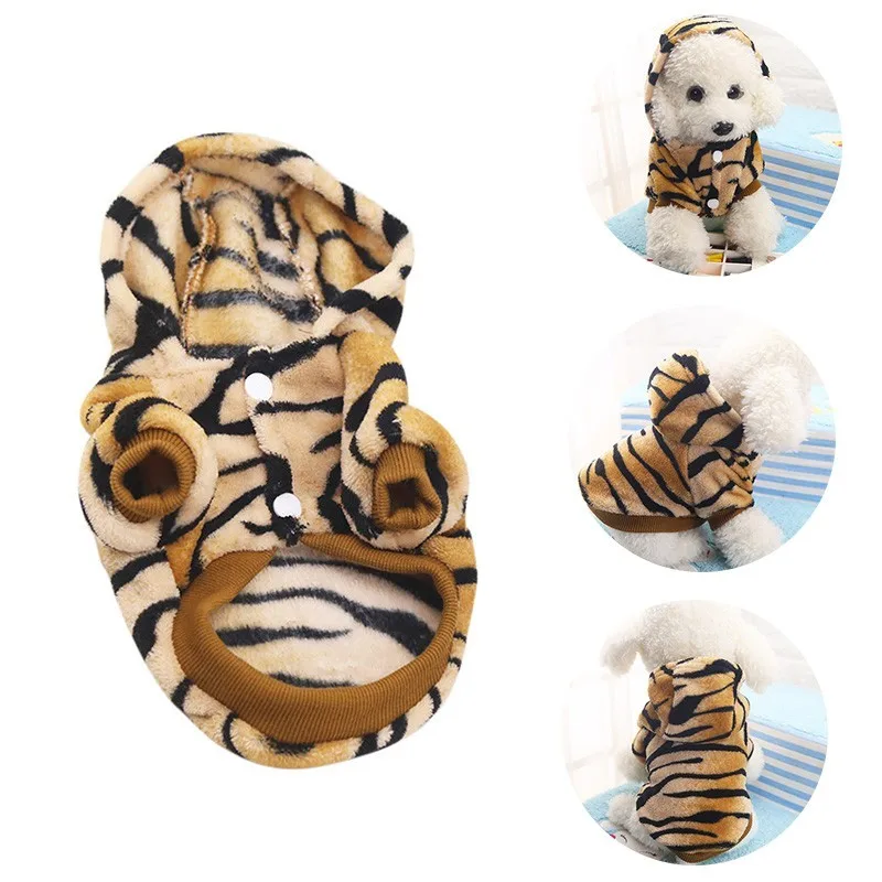 Pet Dog Cat Clothes Tiger Dog Winter Coats Warm Dog Hoodies For Chihuahua Small And Large Dog Costumes A Z