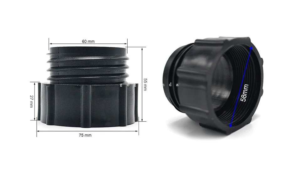 IBC(Tote) бак аксессуары " DN50mm тонкой до 2" грубой резьбой садовый шланг фитинг Клапан адаптер