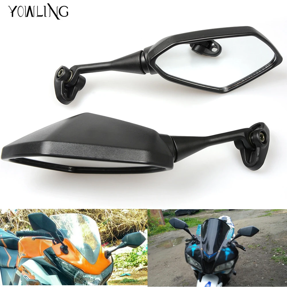 2x Universal Motorcycle Mirrors Rearview side Mirror For Yamaha YZF R3