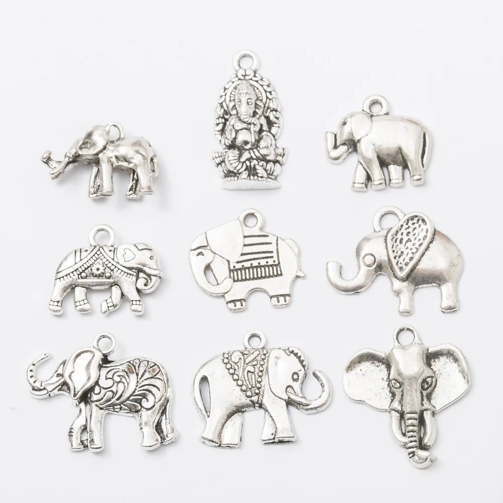 

10pcs Mixed Animal Elephant Ivory Charms Pendant For DIY Jewelry Making Handmade Bracelet Necklace Key Chain Bag Accessories