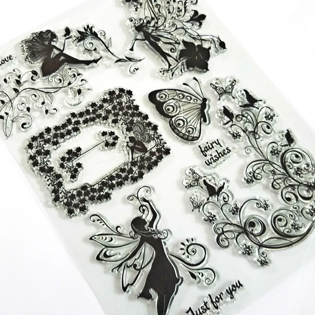 Silicone Flower Fairy Silicone Clear Stamp Seal Stamper Scrapbooking Diary Card Craft