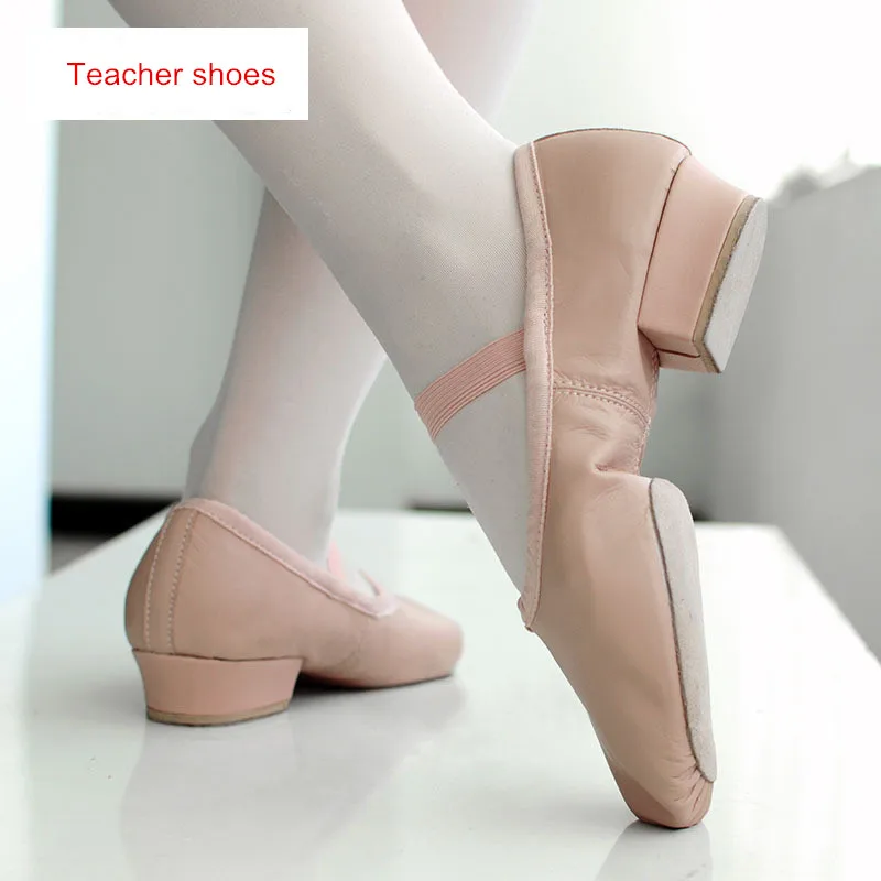 

Ballet Shoes With Heels Adult Dance Women Girls Soft Leather Latin Dance Shoes Practice Teacher Teaching 5309