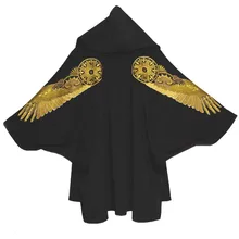 Новая мужская одежда, куртка кардиган с капюшоном, Свободное длинное пальто, плащ, костюмы певицы летучей мыши