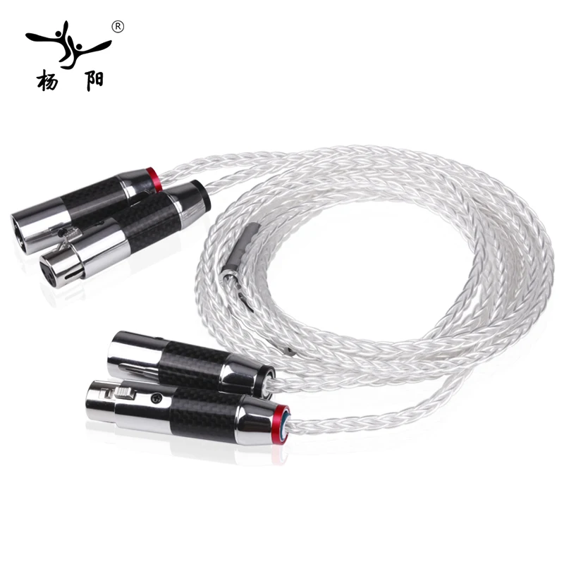 YYAUDIO 1 пара Φ Hifi XLR кабель Pure 7N OCC посеребренный аудиокабель с высококачественным