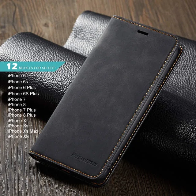 Magnet Leather Wallet Case For iPhone 6 S 7 8 Plus iphone XS Max XR card slot flip cover iphone X case For iPhone 6s 7plus 8plus Magnet Leather Wallet Case For iPhone 6 S 7 8 Plus iphone XS Max XR card slot flip cover iphone X case For iPhone 6s 7plus 8plus
