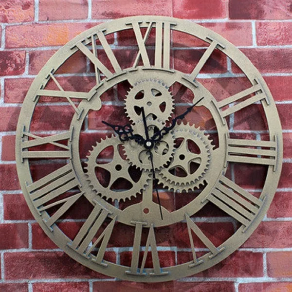 Настенные часы Saat gear часы Reloj настенные часы duvar saati Horloge Murale reloj de pared заклепки металлические часы украшение для дома - Цвет: Wall Clock