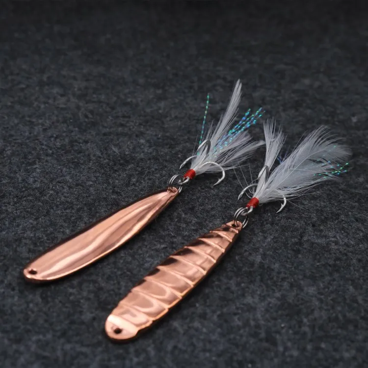 12g Metal Sequins Fishing Lure Spinner Spoon Noise Paillette Hard Baits with Feather Treble Hook Pesca