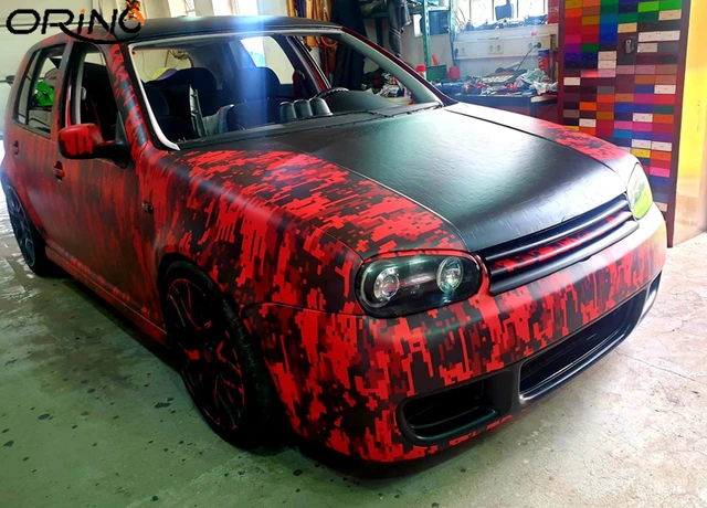 New Arrival Glossy Black red grey Camo Vinyl For Car wrap Digital Camo Car  Sticker Motorcycle Bike Vehicle covering - AliExpress