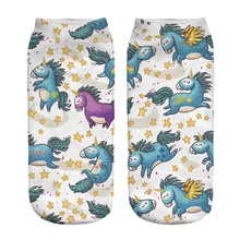 Красивые новые милые женские носки с 3D принтом животных повседневные носки с героями мультфильмов унисекс короткие носки разноцветные