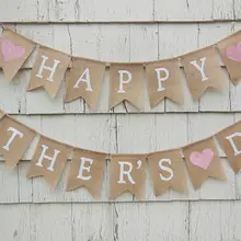 Пользовательские мы любим папу маму мешковины баннеры Счастливый Отец День Матери вечерние тканевые гирлянды фото реквизит знаки