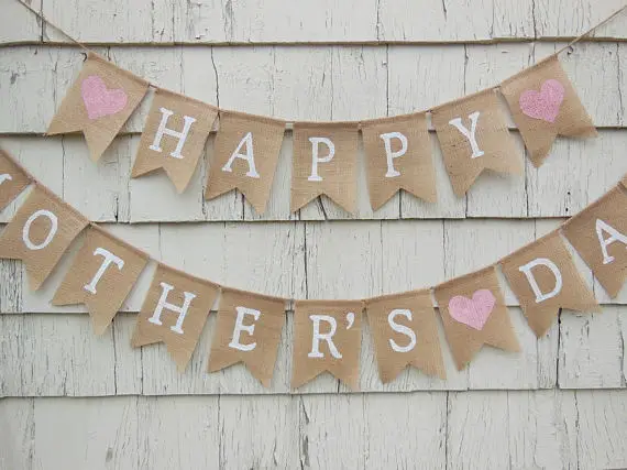 Изготовленные на заказ мы love dad mom в декорированном мешковиной горшке баннеры happy
