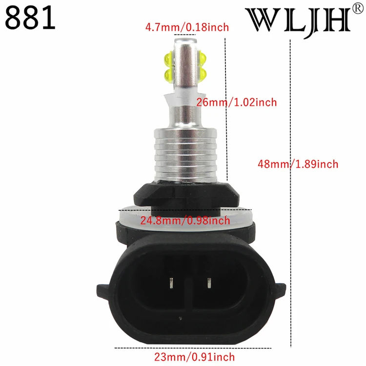 Luz do Carro Wljh Lâmpada Led 881 H27 8x Smd Automóveis Luzes Externas Fog Luz Lâmpadas 12 V-24 v 2x40 w 1000lm 4 Do Carro 881 H27 8x SMD Automóveis