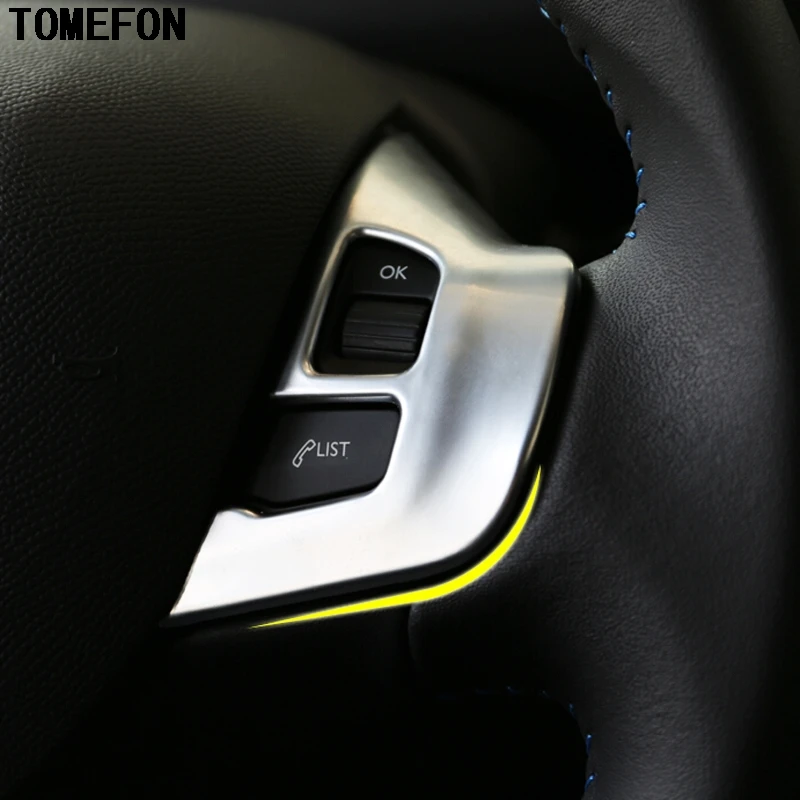 Декоративная крышка на руль автомобиля TOMEFON для PEUGEOT 308 2014 2015 2016|style cap|style stickerstyle cover