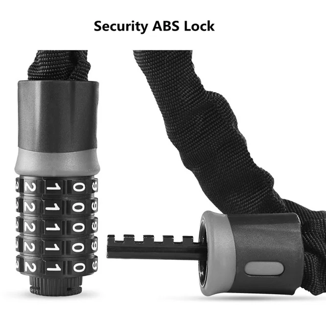 

Security 5 Digit Password Bicycle Lock Anti Theft ABS Locks Scooter Bike Motorcycle Moto Combination Password Chain Cable Lock