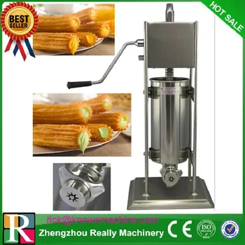 

manual type churro maker / stainless steel 5L churro making machine with three moulds and nozzles