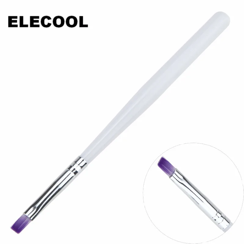 

ELECOOL 1pc UV Gel Drawing Painting Brush Pen Nail Art Brush For Manicure DIY Tool Gradient Purple Color Brush White Handle
