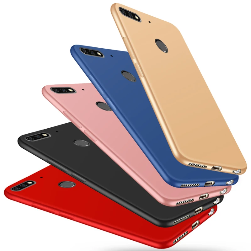 

For Huawei Honor 7A Pro Case Matte Soft Silicon Back Case Full TPU Gold Black Capa For Huawei Y6 Prime 2018 / Honor 7 A Pro 5.7"