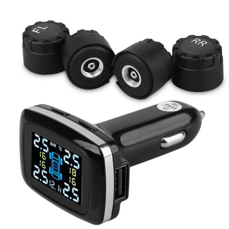 Digital Tire Pressure Monitoring System 12V TPMS Tire Pressure Alarm