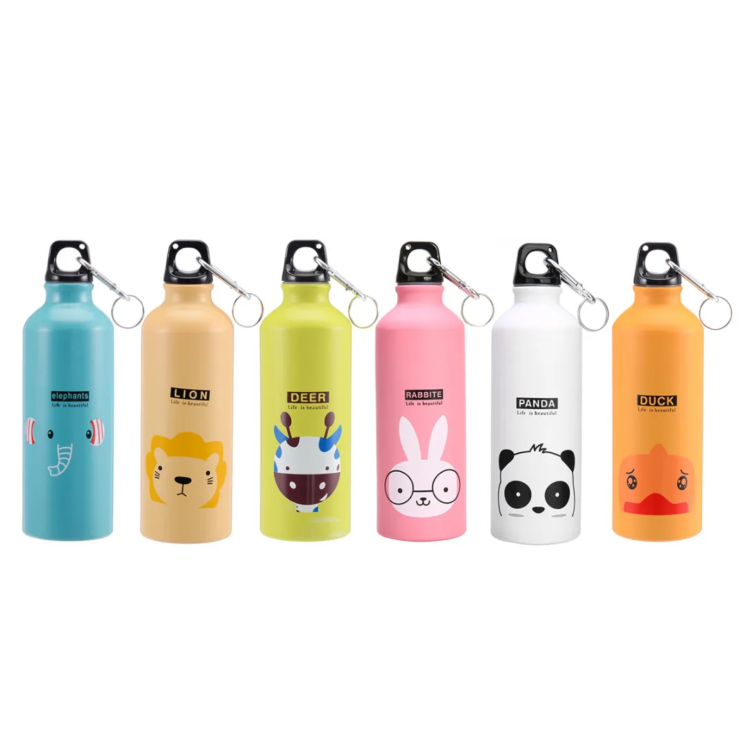 Portable Outdoor Sports 500ML Bicycle Water Bottle Cycling Bicycle Camping Cartoon Aluminum Alloy Water Bottle High Quality