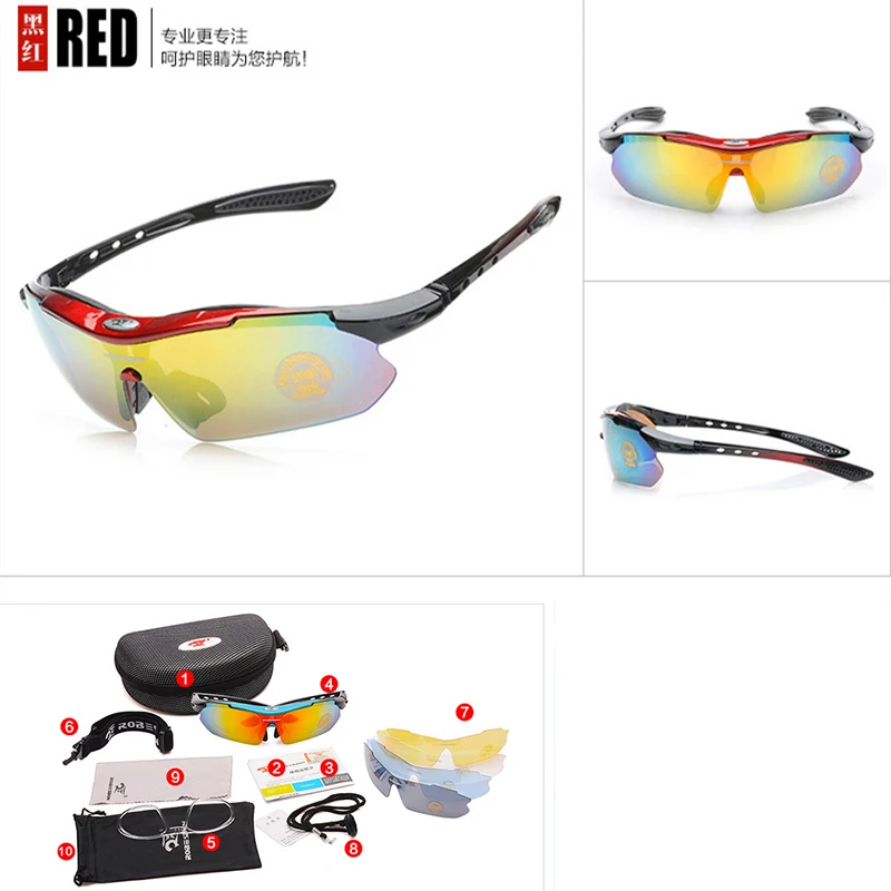 Details about   Cycling Sunglasses 5 Lens Bicycle Glasses Mountain Bike Goggles Outdoor Sport 