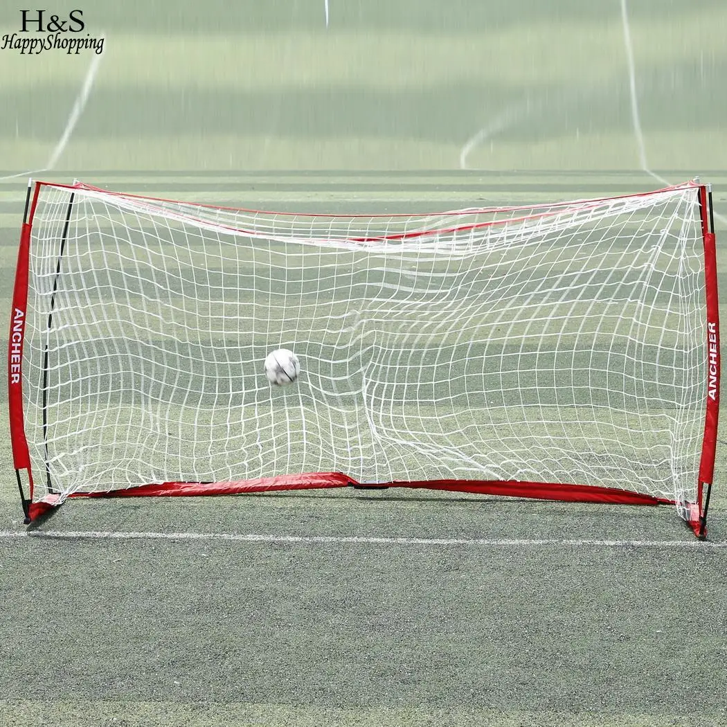 

Goal Football 6ft Red Frame Portable with Soccer x Net Bow 12
