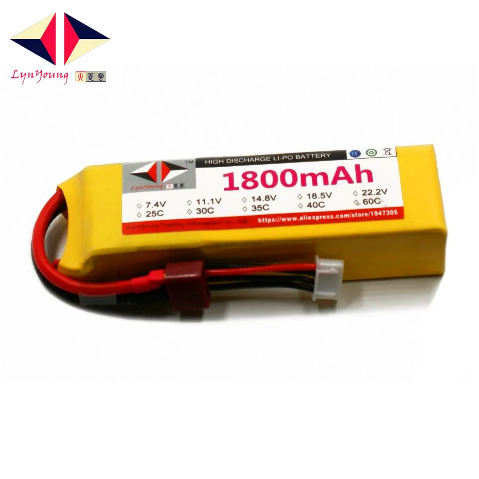 

LYNYOUNG 2s Lipo Rc battery 7.4V 30C 1800mAh for UVA Drone Boat Quadcopter Car